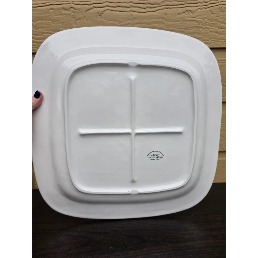 Sango The Sweet Shoppe Christmas Snowman 16 Inch Square Tray Sue Zipkin 0988-178
